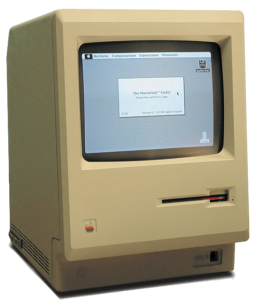 A compact Macintosh — the 1984 form the Happy Mac was drawn to look like